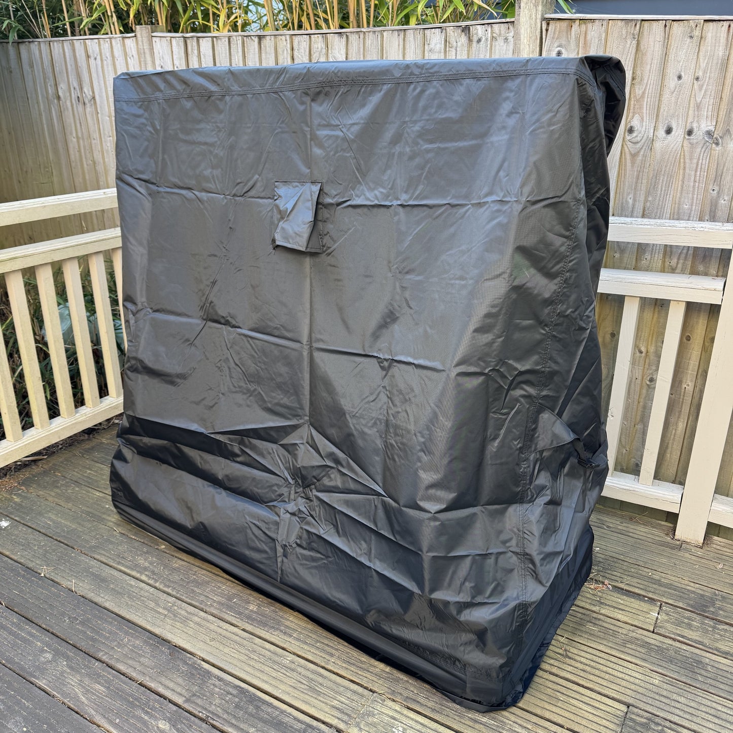 Premium Waterproof Garden Outdoor Table Tennis Table Cover in Black (185cm)