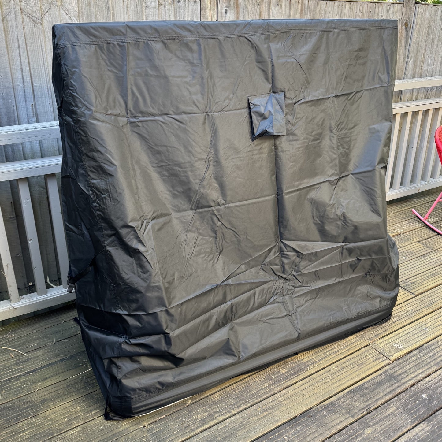 Premium Waterproof Garden Outdoor Table Tennis Table Cover in Black (185cm)