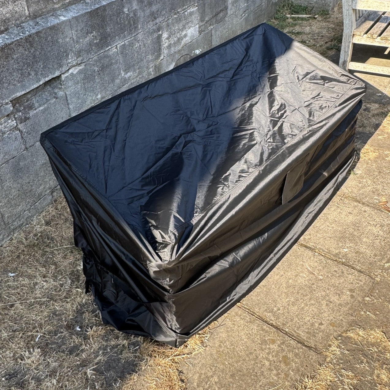 Premium Waterproof 3 Seater Garden Bench Cover in Black (1.6m)