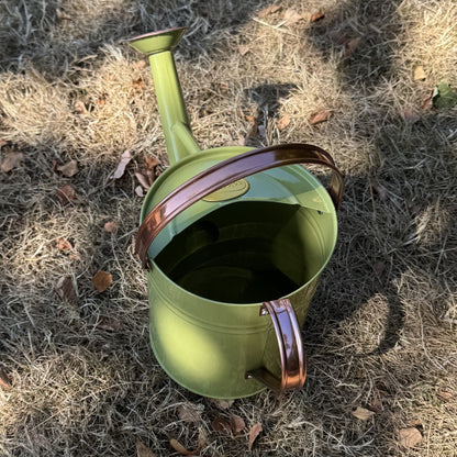 Sage Green & Copper Metal Watering Can (3.5 Litre)
