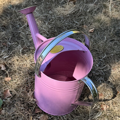 Pink & Chrome Metal Watering Can (3.5 Litre)
