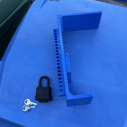 Wheelie Bin Tough Plastic Security Lock with Padlock - Blue