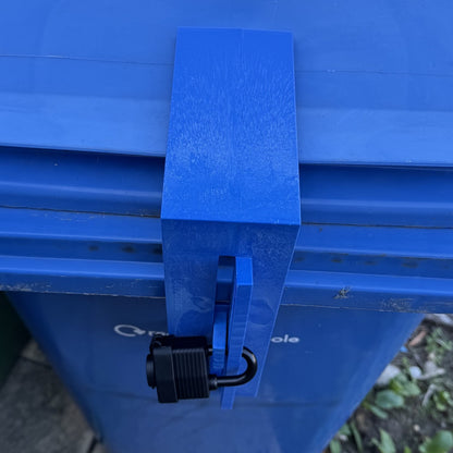 Wheelie Bin Tough Plastic Security Lock with Padlock - Blue