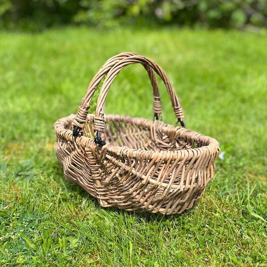 Petite Natural Willow Wicker Garden Trug Basket