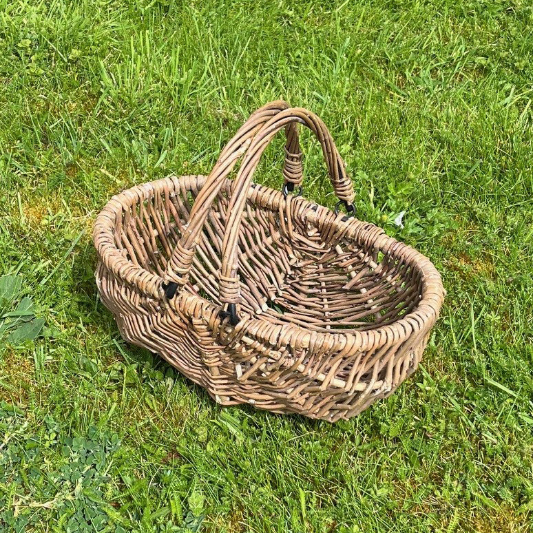 Petite Natural Willow Wicker Garden Trug Basket