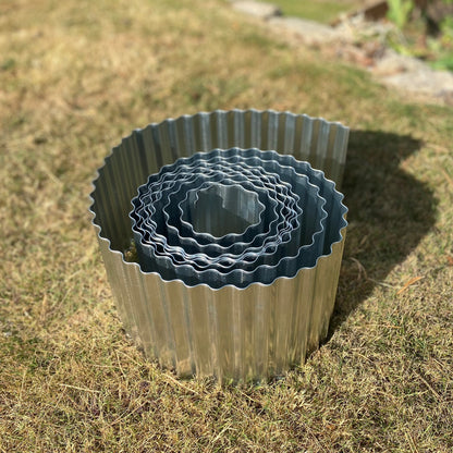 Set of 6 Galvanised Steel Lawn Edging Rolls (16.5cm x 5m)
