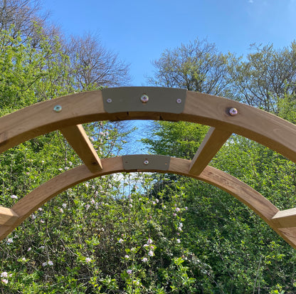 Wooden Garden Arch (Tan) with Ground Spikes