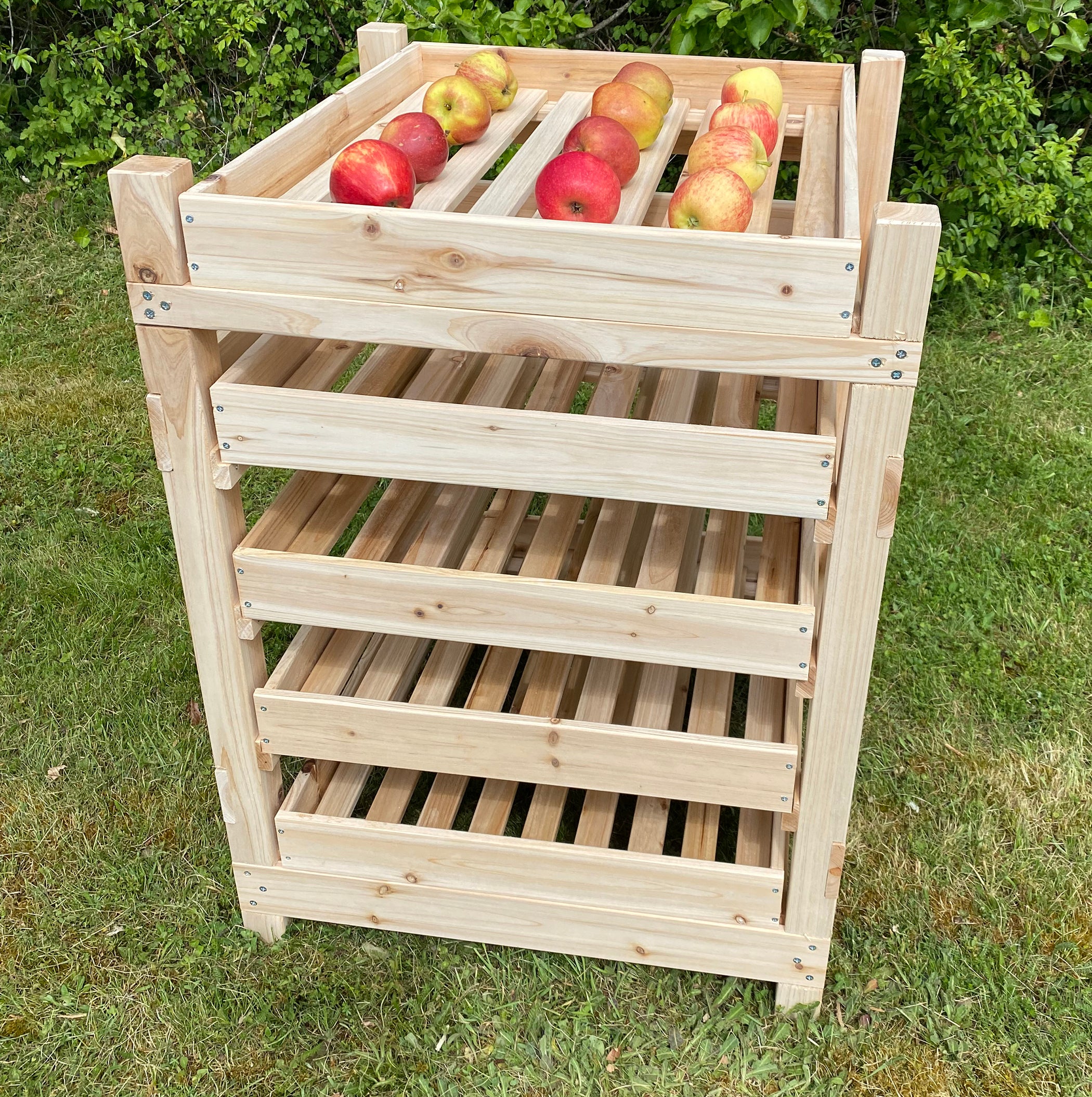 Traditional Wooden Apple Storage Rack (5 Drawer) – Selections