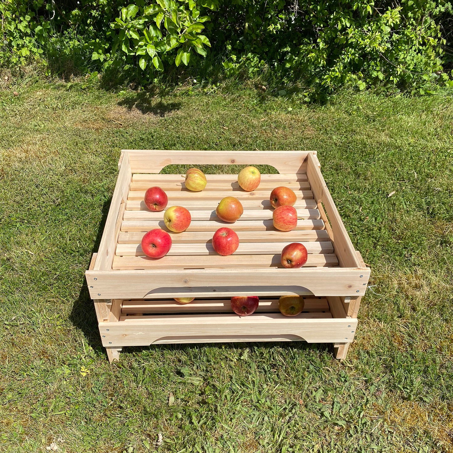 Traditional Wooden Apple Storage Tray Rack (Set of 2)
