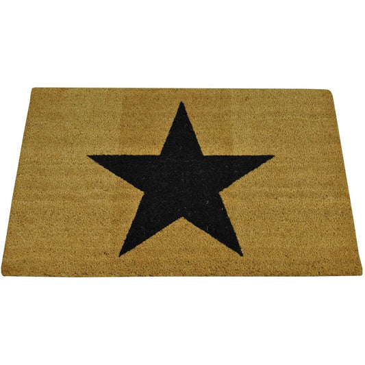 Large Charcoal Star Indoor & Outdoor Coir Doormat