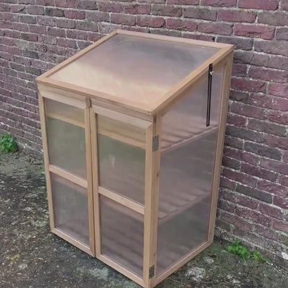 Wooden Framed Polycarbonate Growhouse with Waterproof Cover and 25m Repair Tape