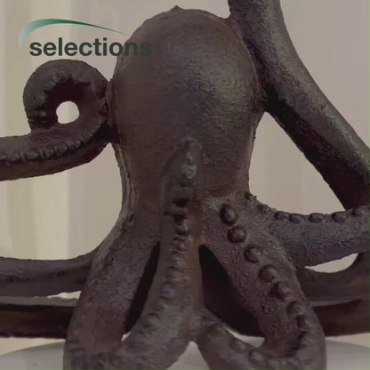 Octopus Loo Roll Holder in Cast Iron (Set of 2)