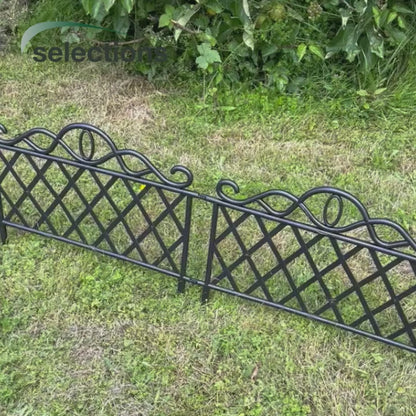 Set of 10 Plastic Lawn Edging Lattice Panels (45cm x 35cm)