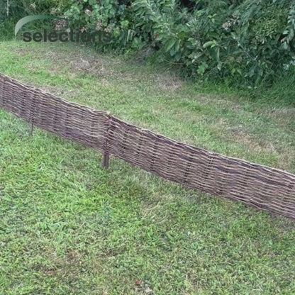 Willow Hurdles Lawn Edging (120cm x 20cm) - 5 Panels