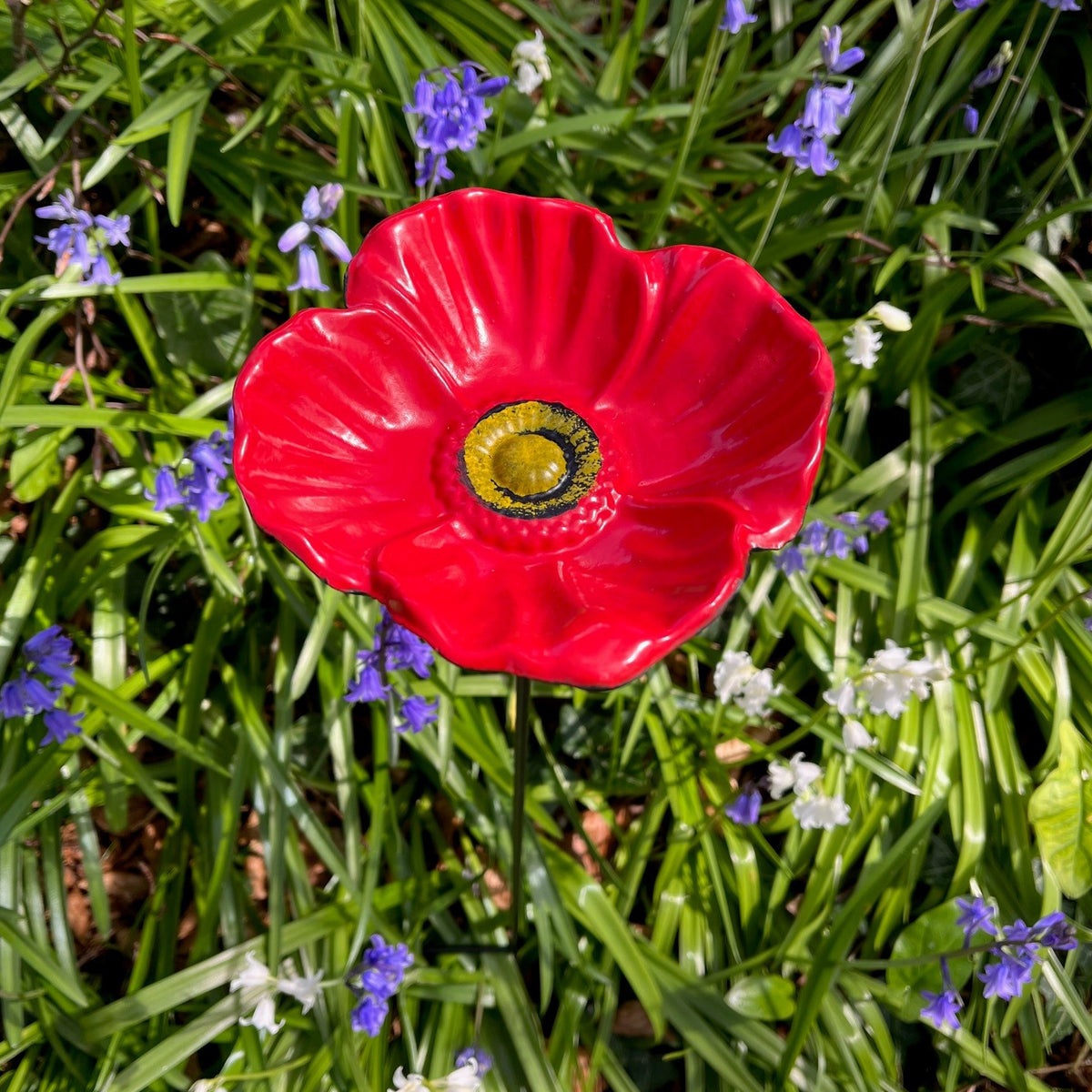 Cast Iron Wild Bird Poppy Flower Dish Bird Feeder