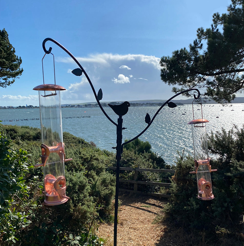 Brownsea Balcony Bird Feeding Station with Two Copper Feeders