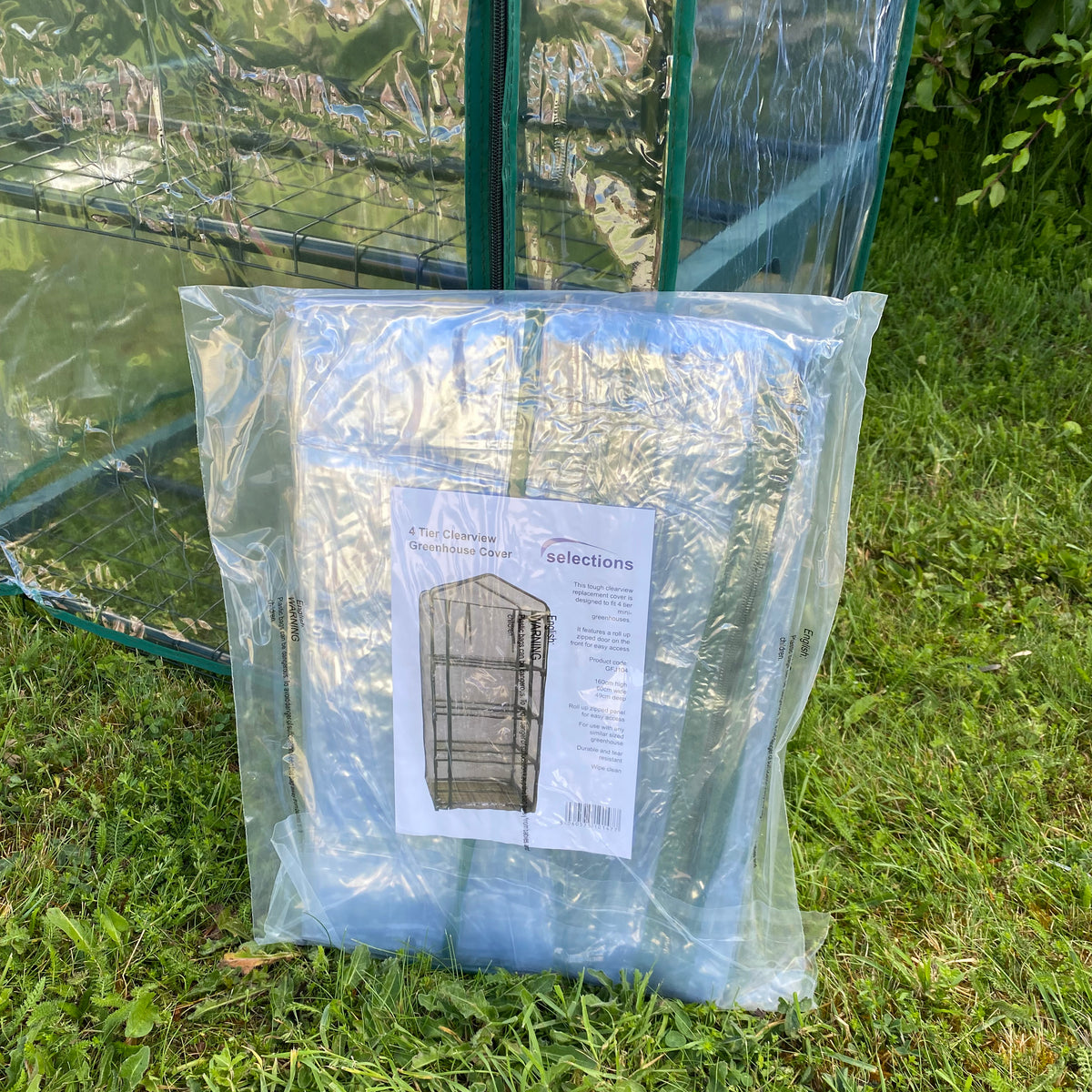 Selections Clear View Replacement Cover for 4 Tier Mini Greenhouse