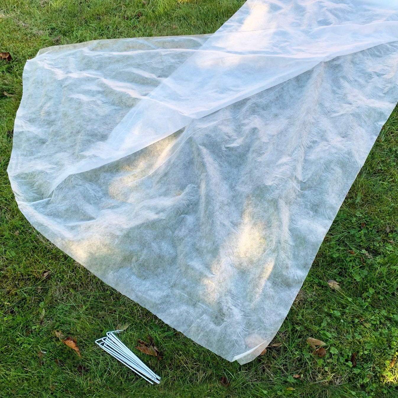 Fleece Garden Plant Frost Protection Sheet 2m x 20m + 10 Metal Pegs (2