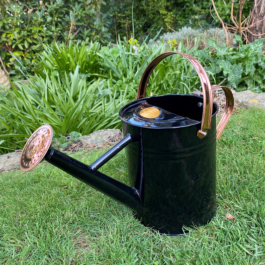 Black Metal & Copper Watering Can (3.5 Litre)