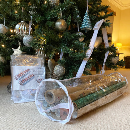 Clear Gift Wrapping Paper Storage Bags (Set of Two)
