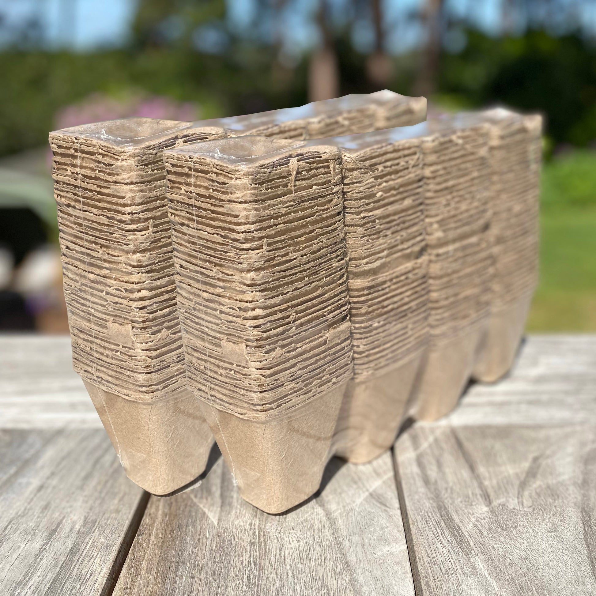 8 inch square plant pots Eco Square Fibre Biodegradable and Compostable Plant Pots (8 cm)
