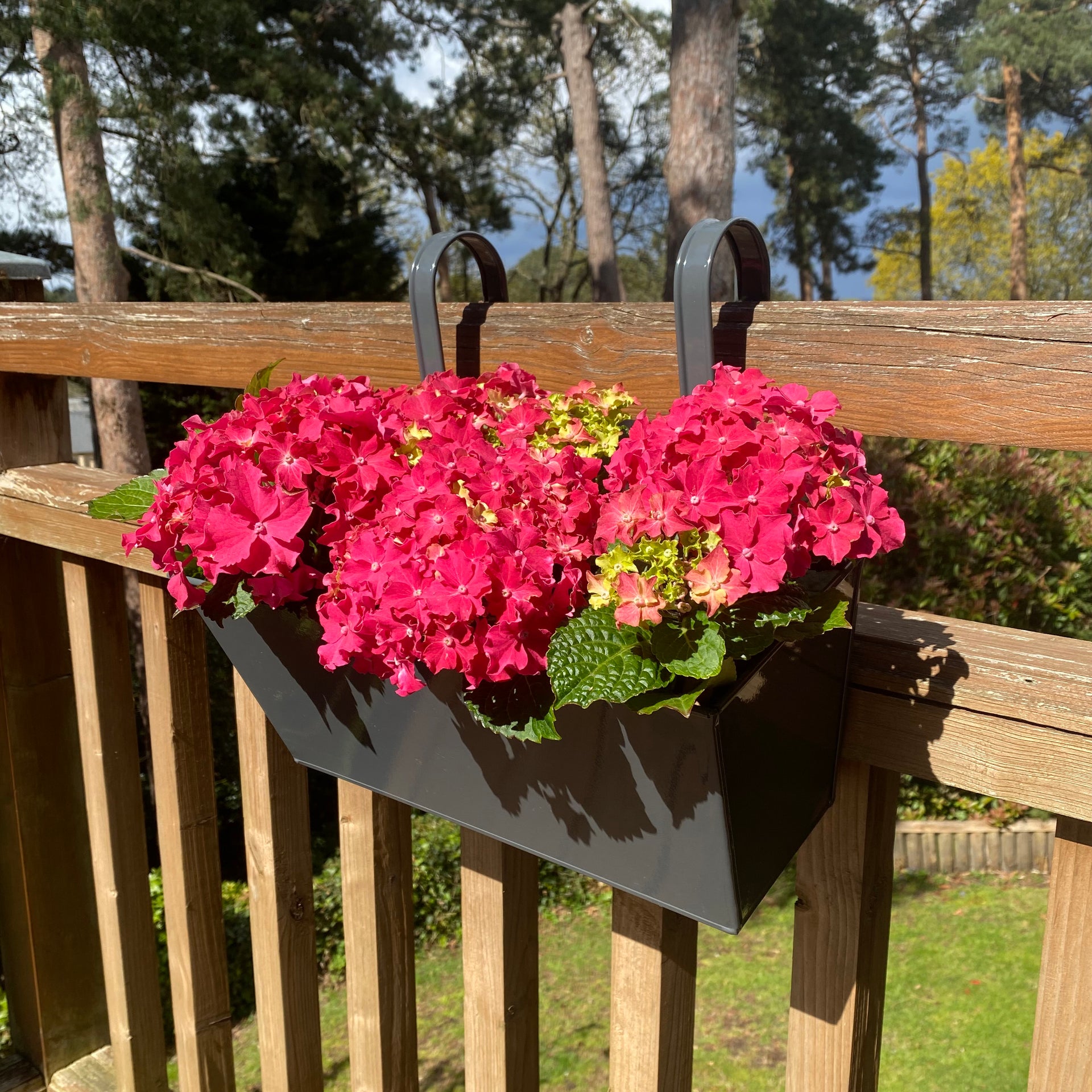 balcony planter hanging French Grey Balcony Railing Hanging Planters