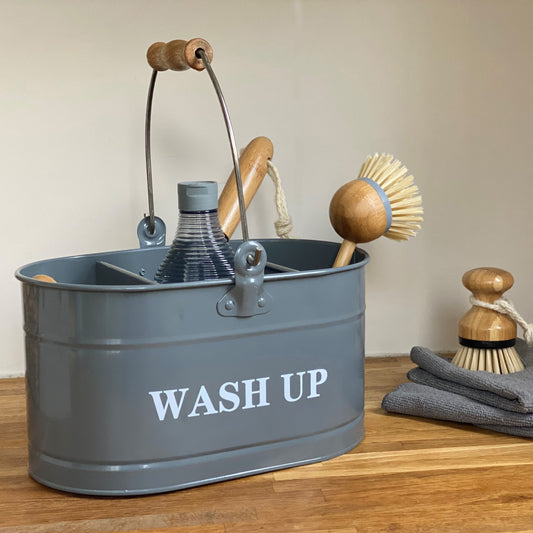 Washing Up Sink Tidy Tin in French Grey