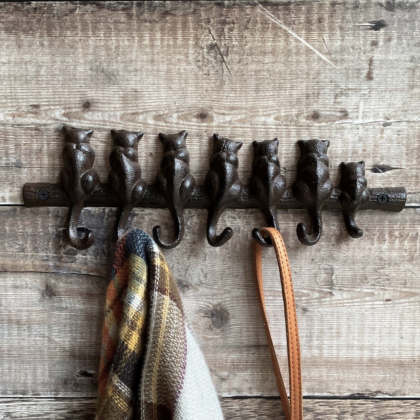 Cat Tail Wall Hook Rack in Cast Iron