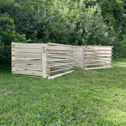 Set of 2 Wooden Slatted Garden Composters (65cm x 120cm)