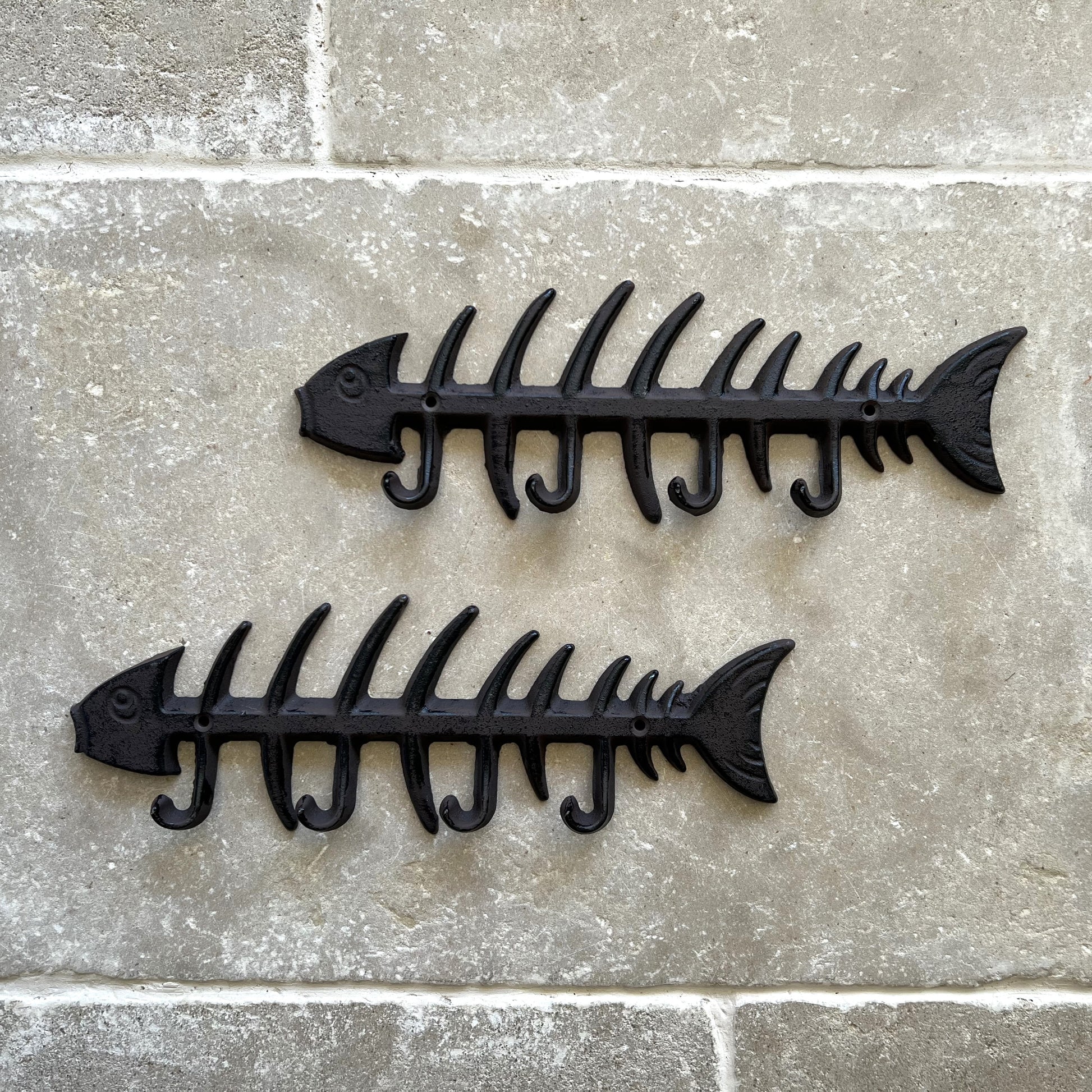 Cast Iron Fish Bone Wall Hook Racks (Pack of 2) – Selections