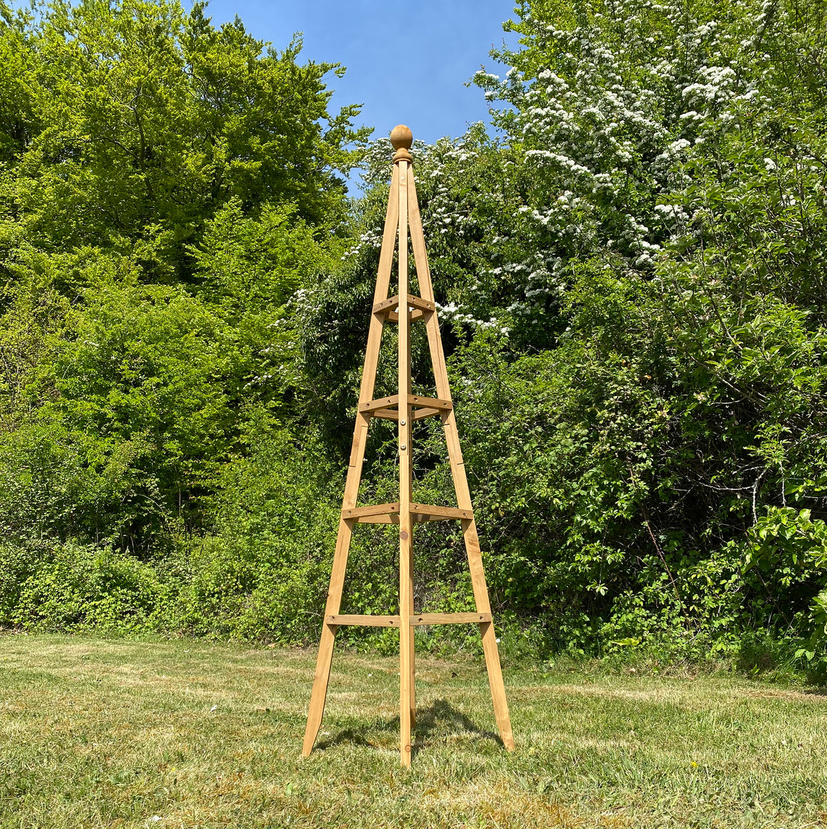 Wooden Garden Obelisk Plant Support for Climbers (1.5m tall)